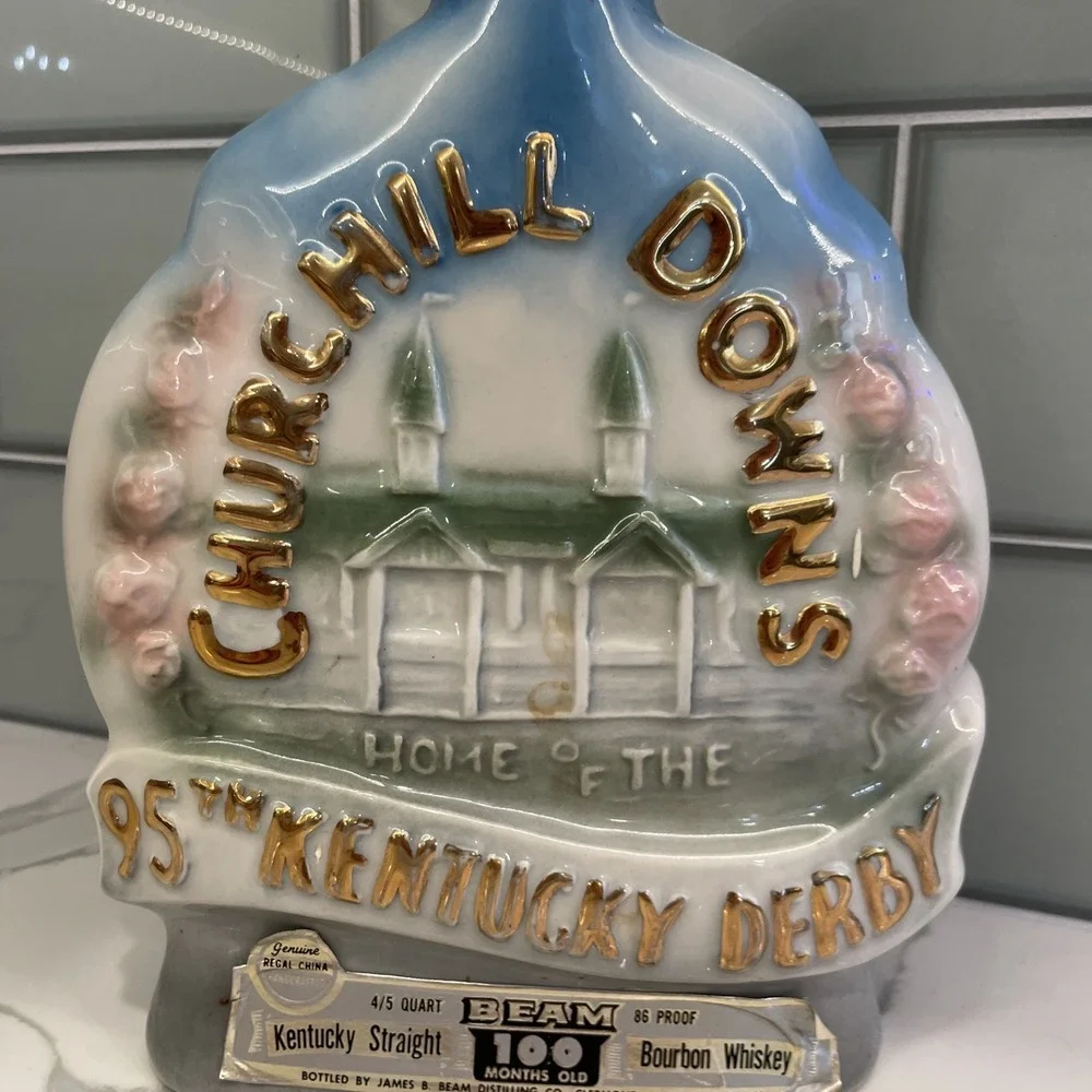 Vintage Jim Beam Decanter Run For The Roses 1st Kentucky Derby Winner 1875
